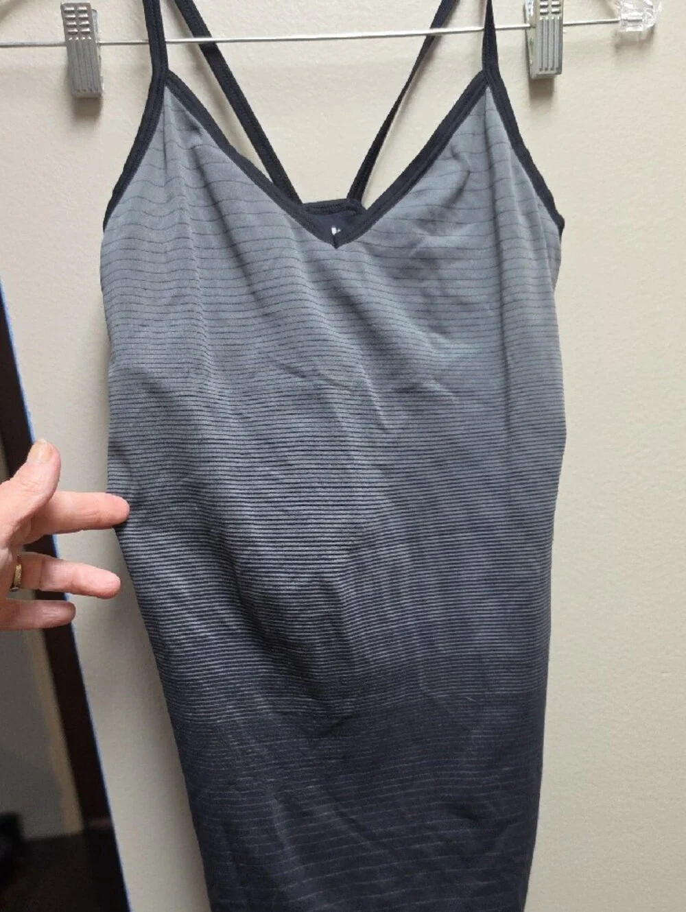 ALO Yoga Black Striped Slip Tank
